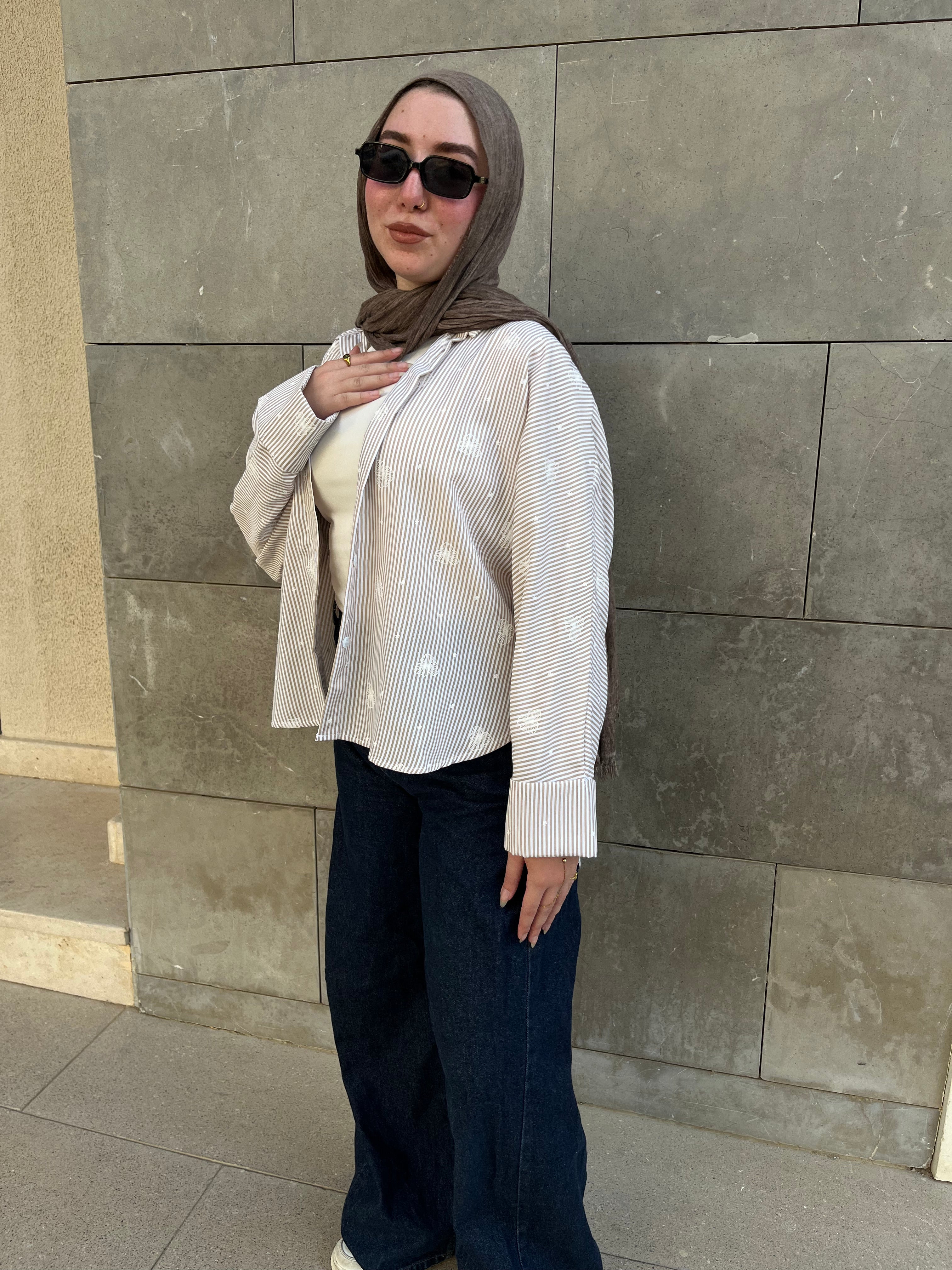 Beige striped shirt