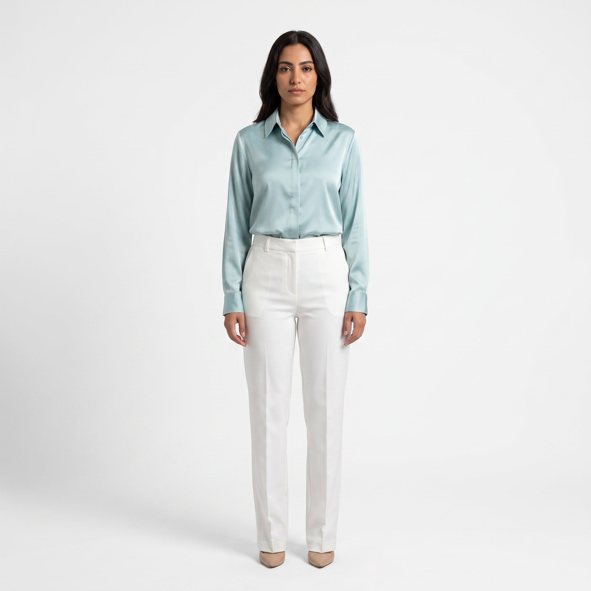 Light Blue Satin Shirt