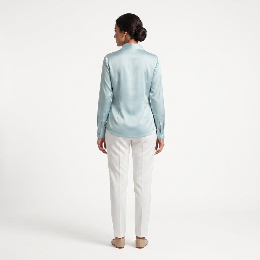 Light Blue Satin Shirt